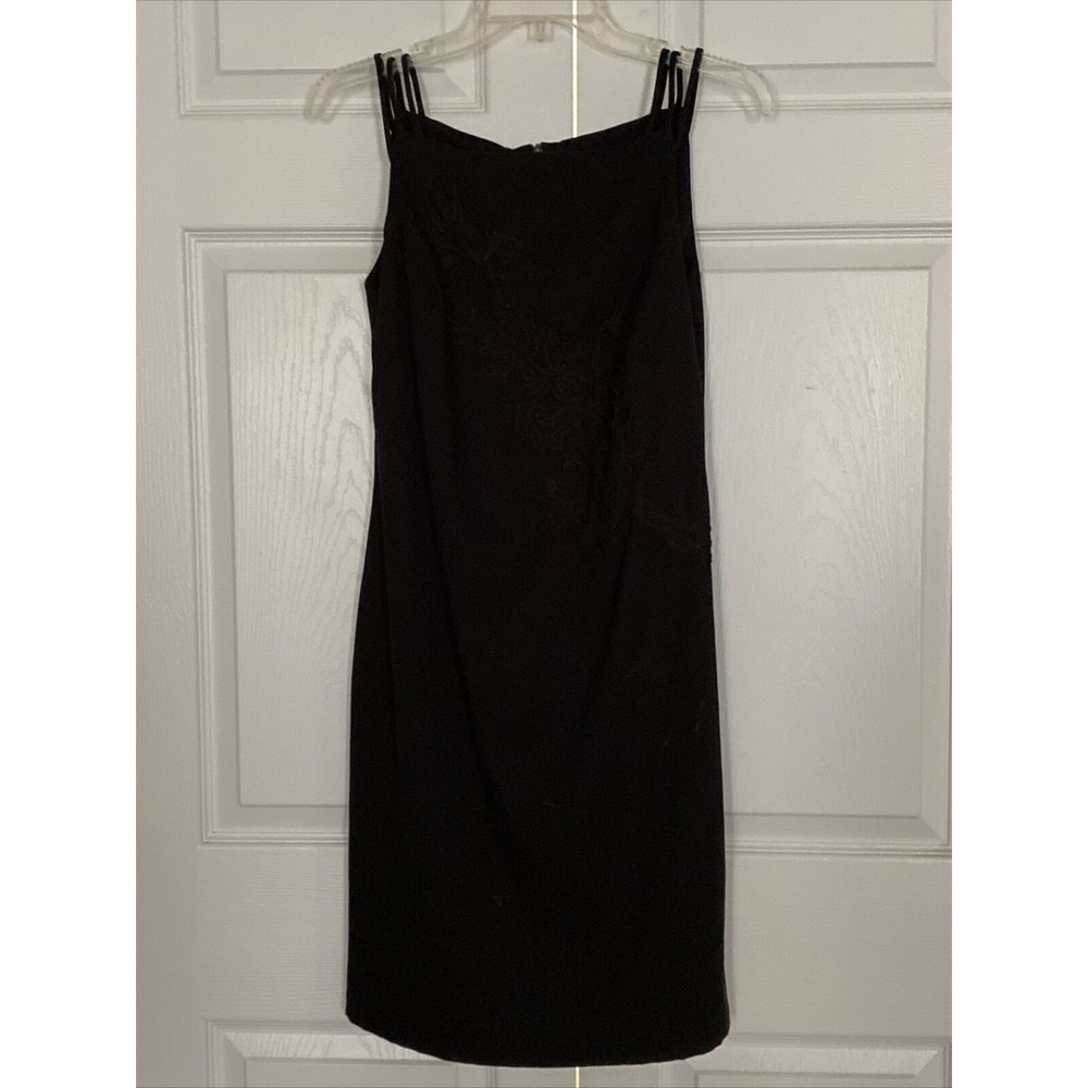 Caren Desiree Company CDC Womens Cocktail Dress Sz 6 Black Stretch Pencil